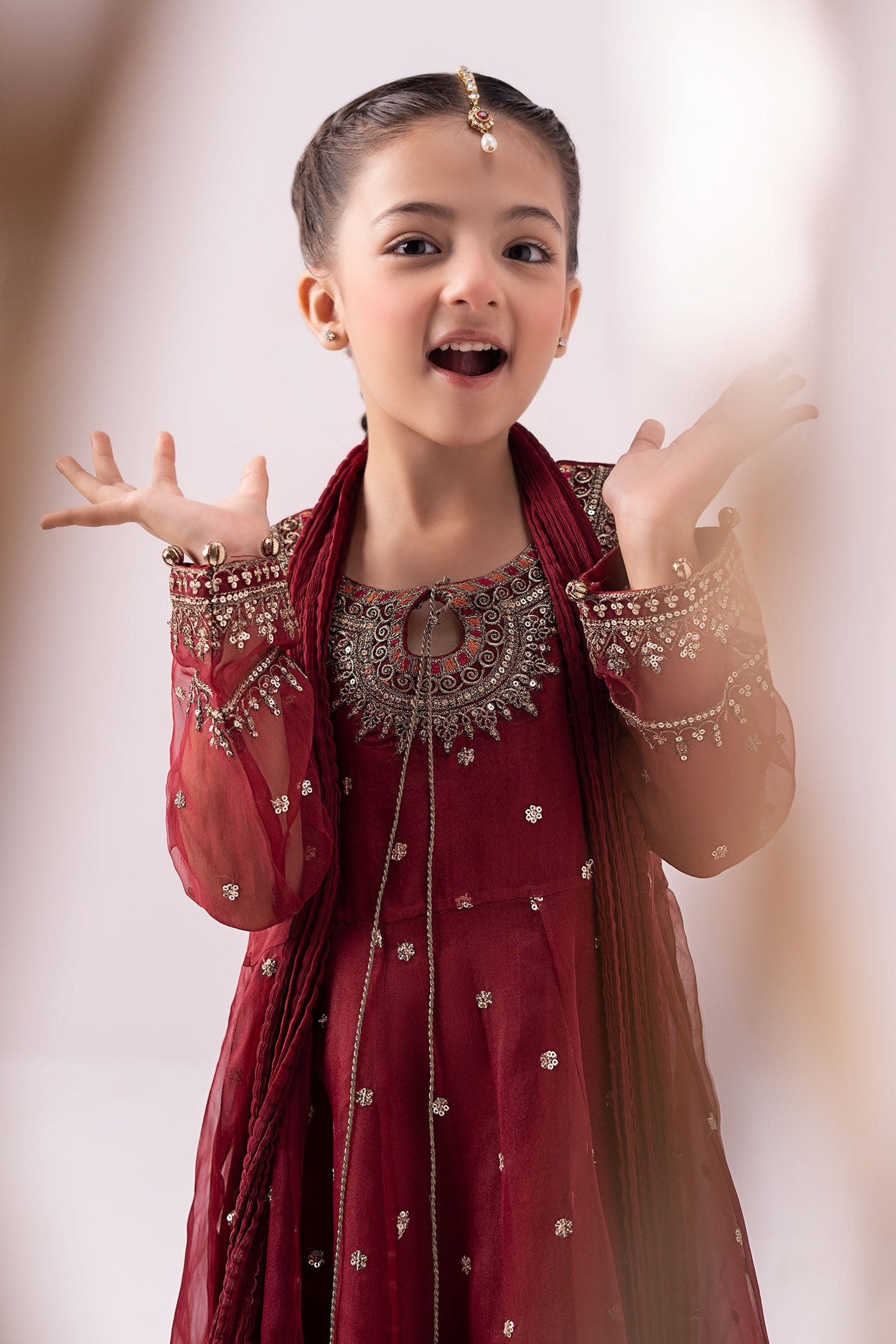3 Piece Embroidered Organza Suit