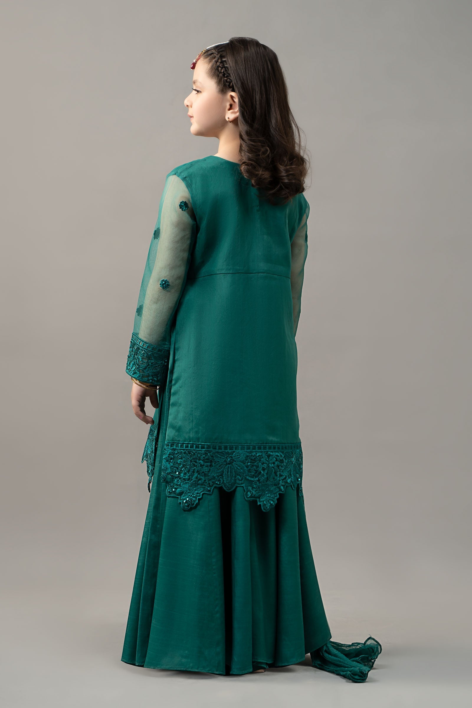3 Piece Embroidered Organza Suit