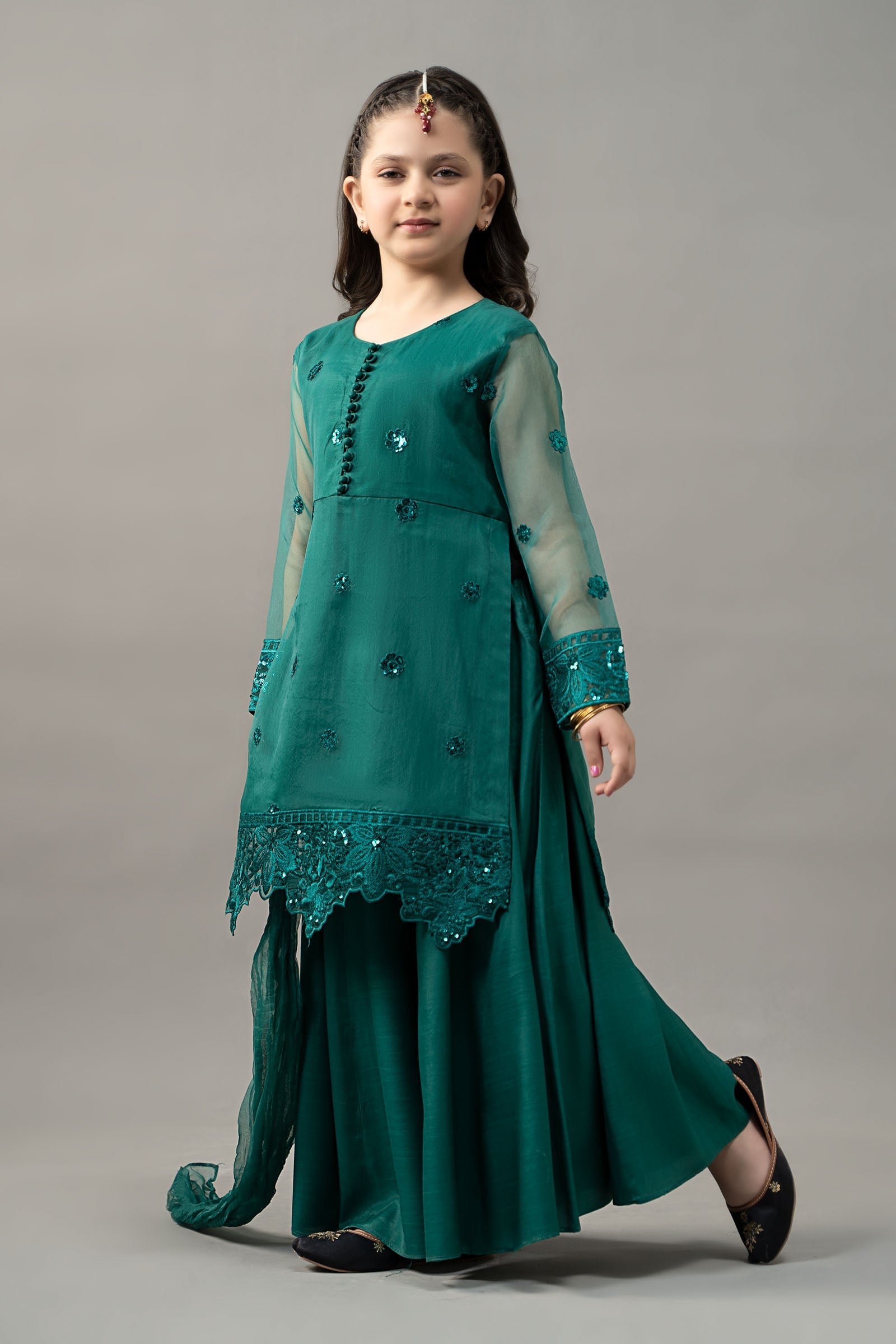 3 Piece Embroidered Organza Suit