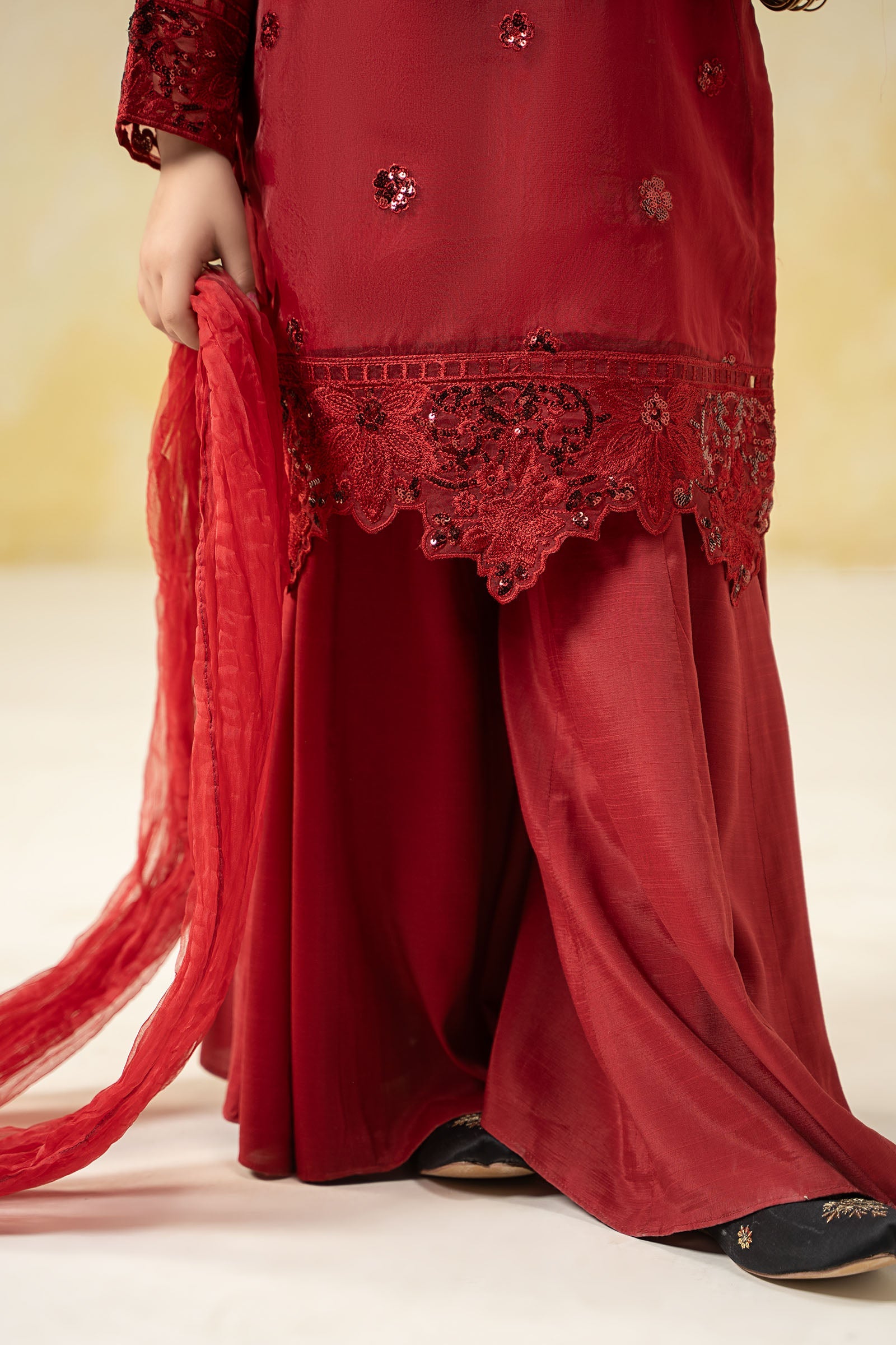 3 Piece Embroidered Organza Suit