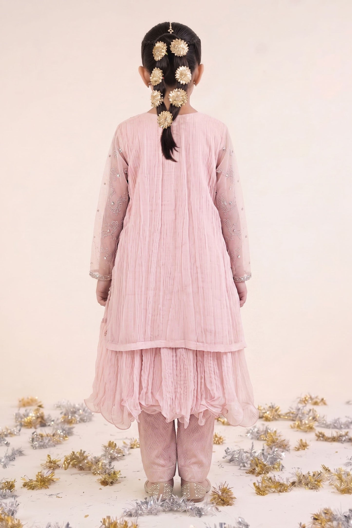 2 Piece Embroidered Organza Suit