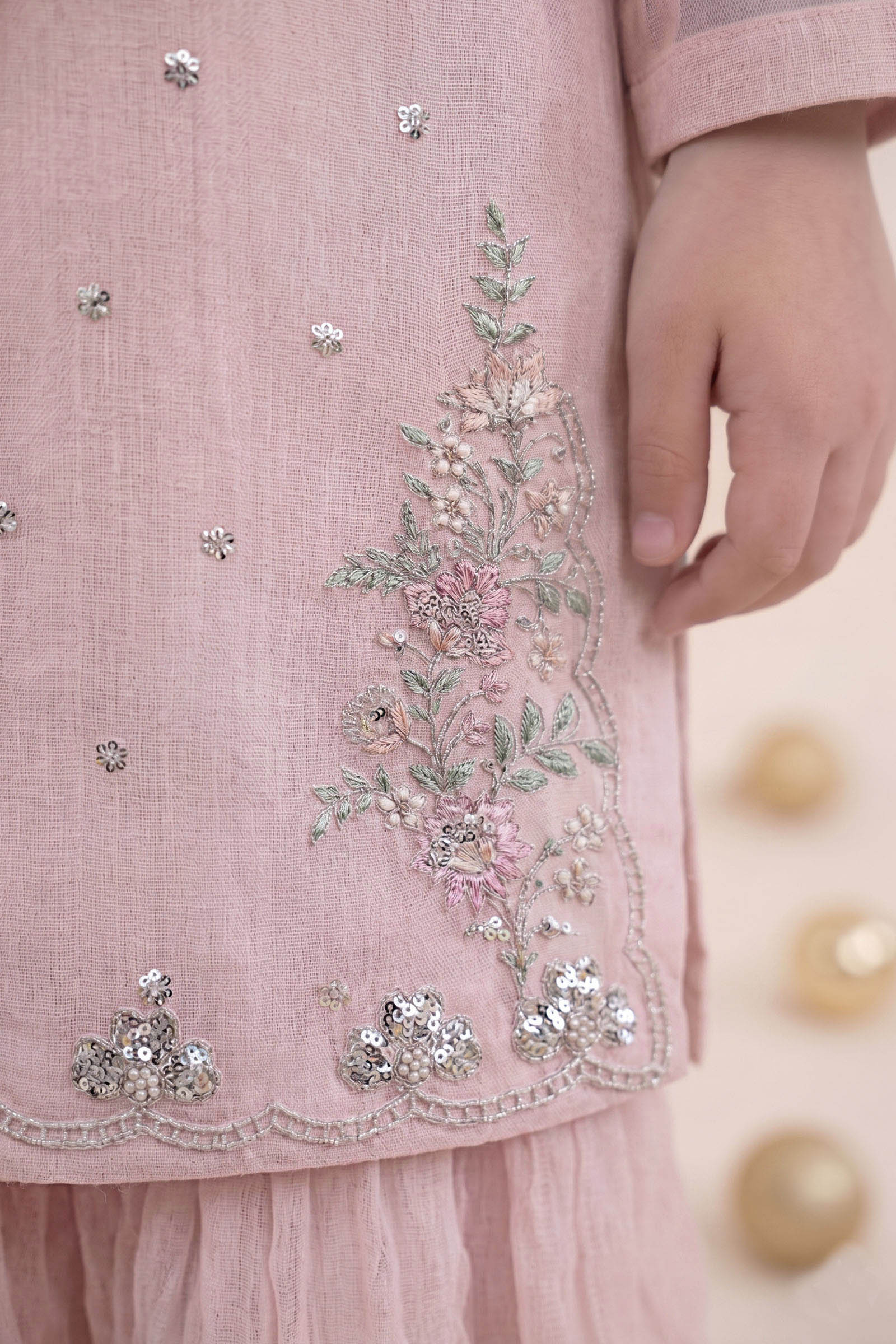 2 Piece Embroidered Organza Suit