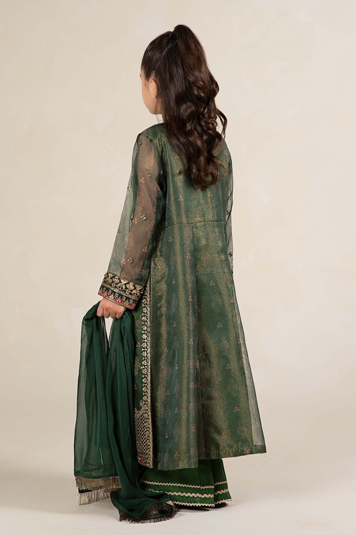 3 Piece Embroidered Cotton Net Suit