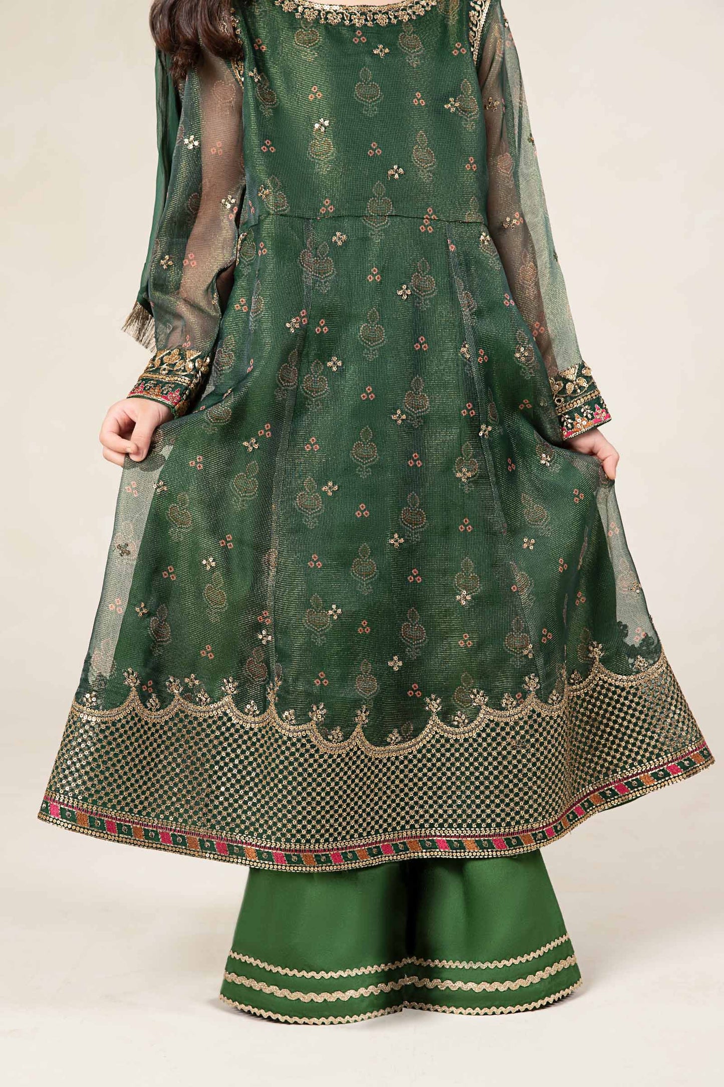 3 Piece Embroidered Cotton Net Suit