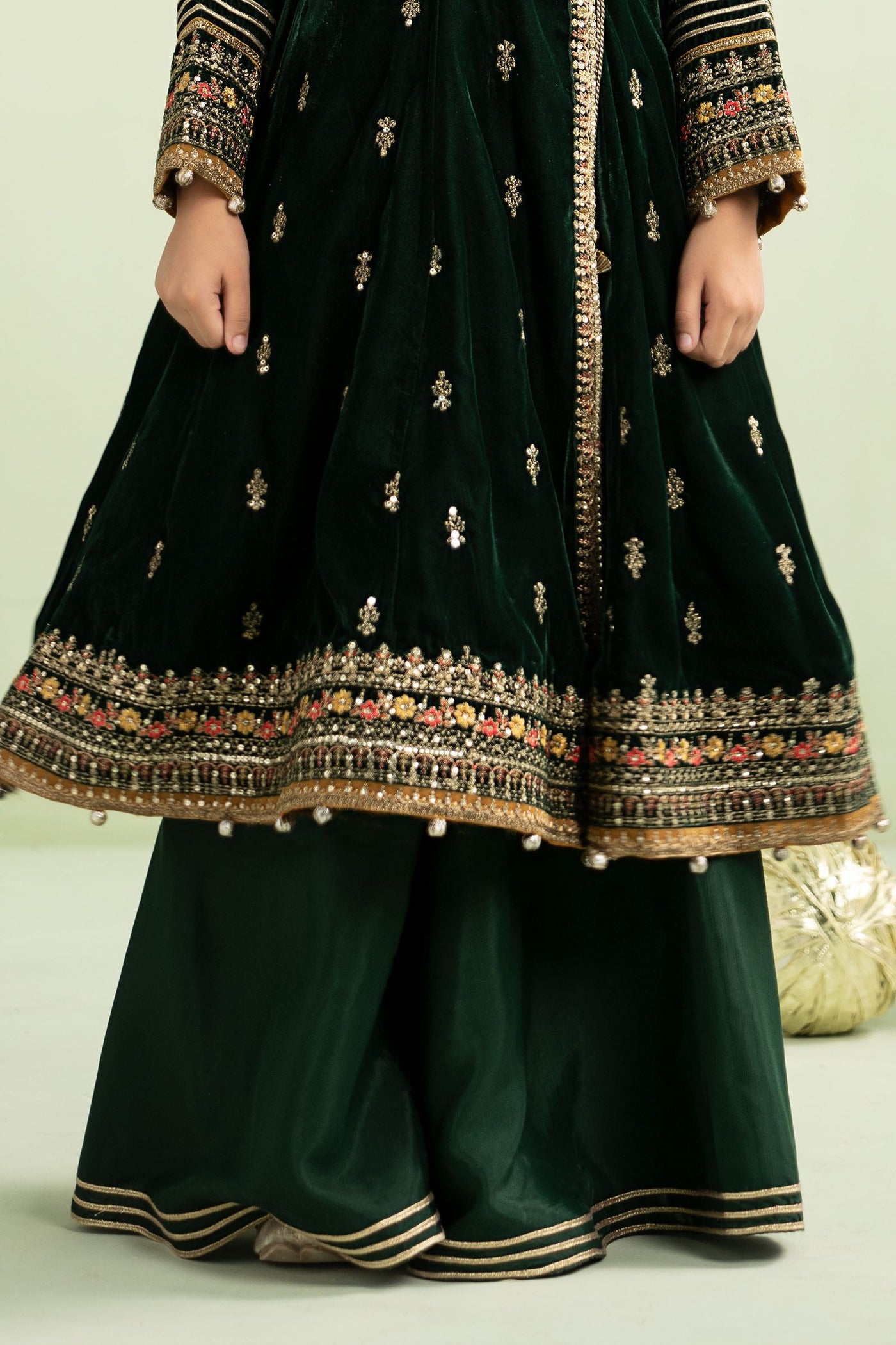 3 Piece Embroidered Velvet Suit