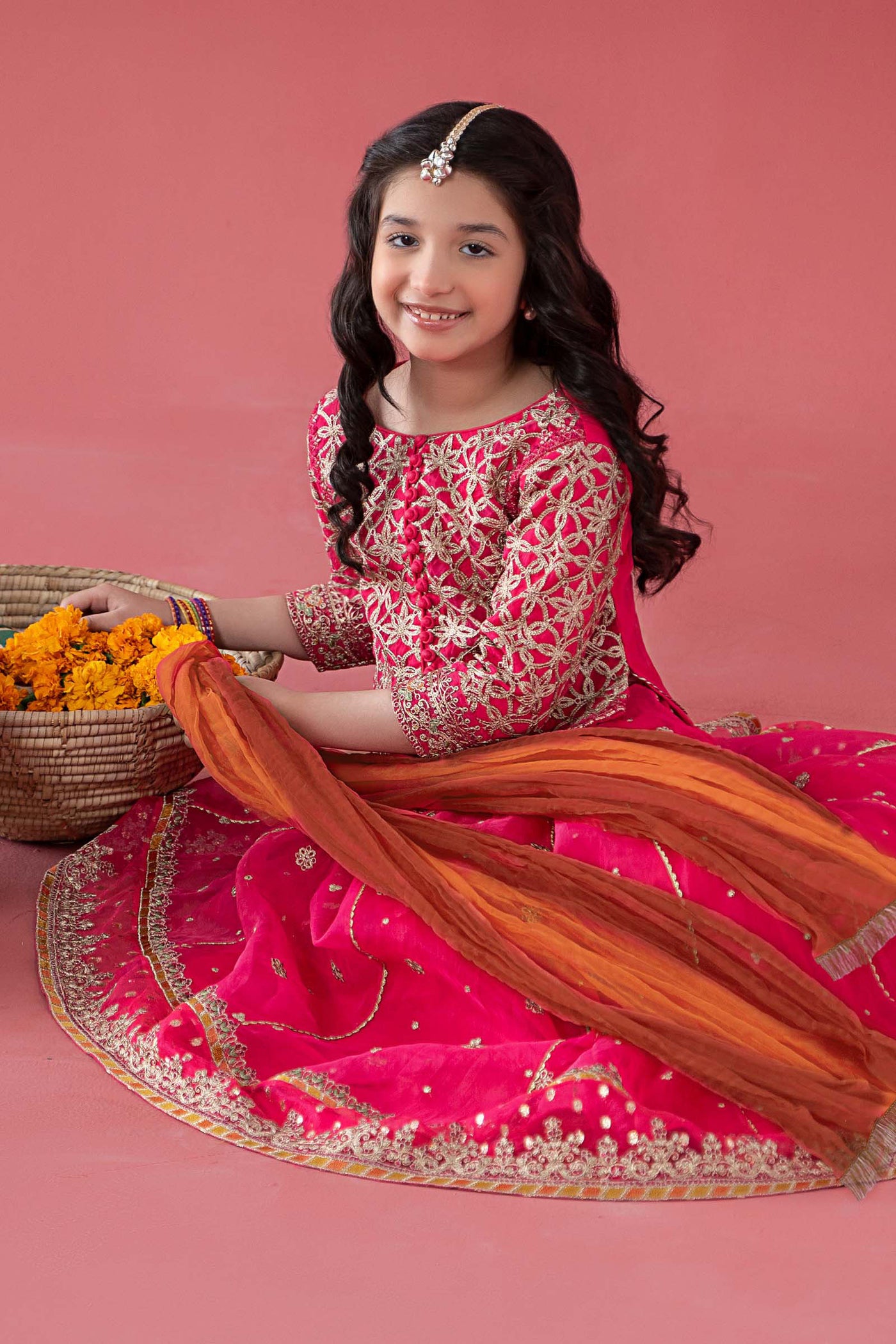 3 Piece Embroidered Poly Organza Suit