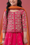 3 Piece Embroidered Poly Organza Suit