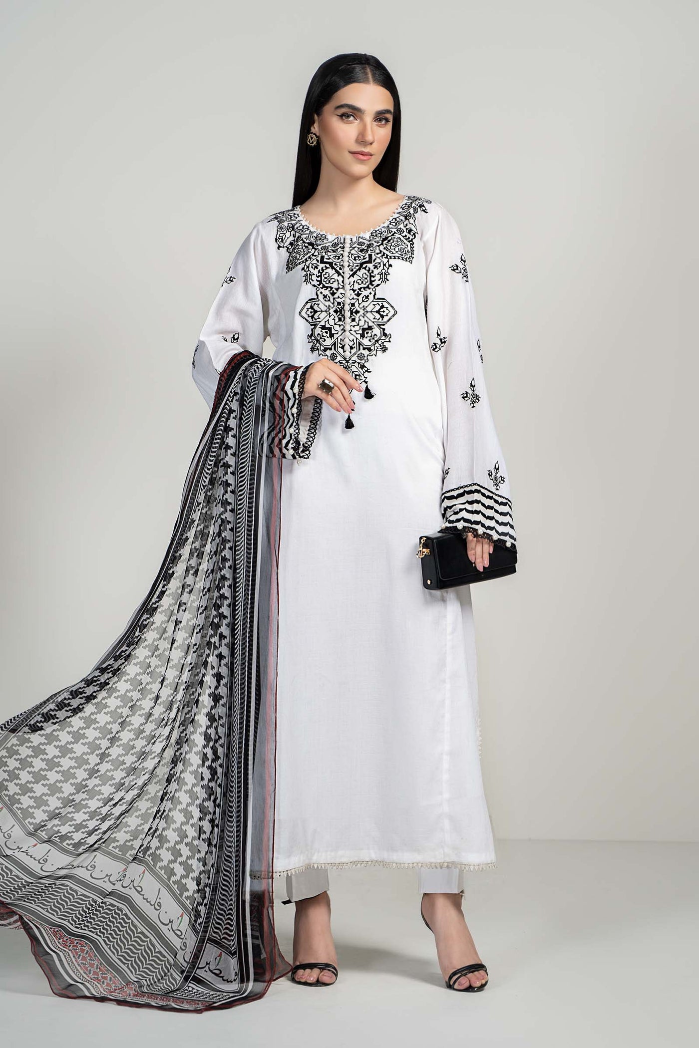 3 Piece Dyed Lawn Suit