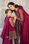 3 Piece Embroidered Raw Silk Suit