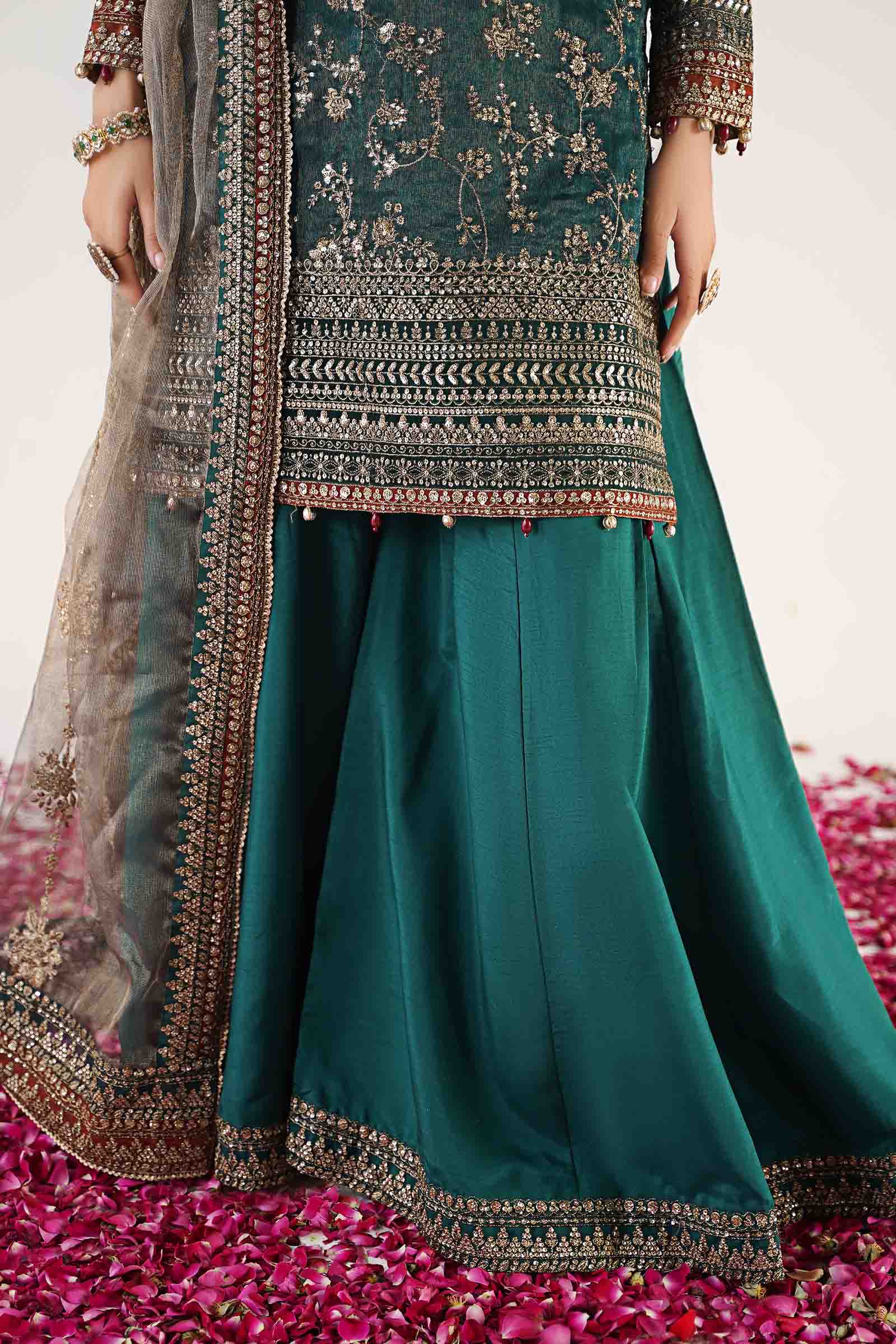 3 Piece Embroidered Organza Suit