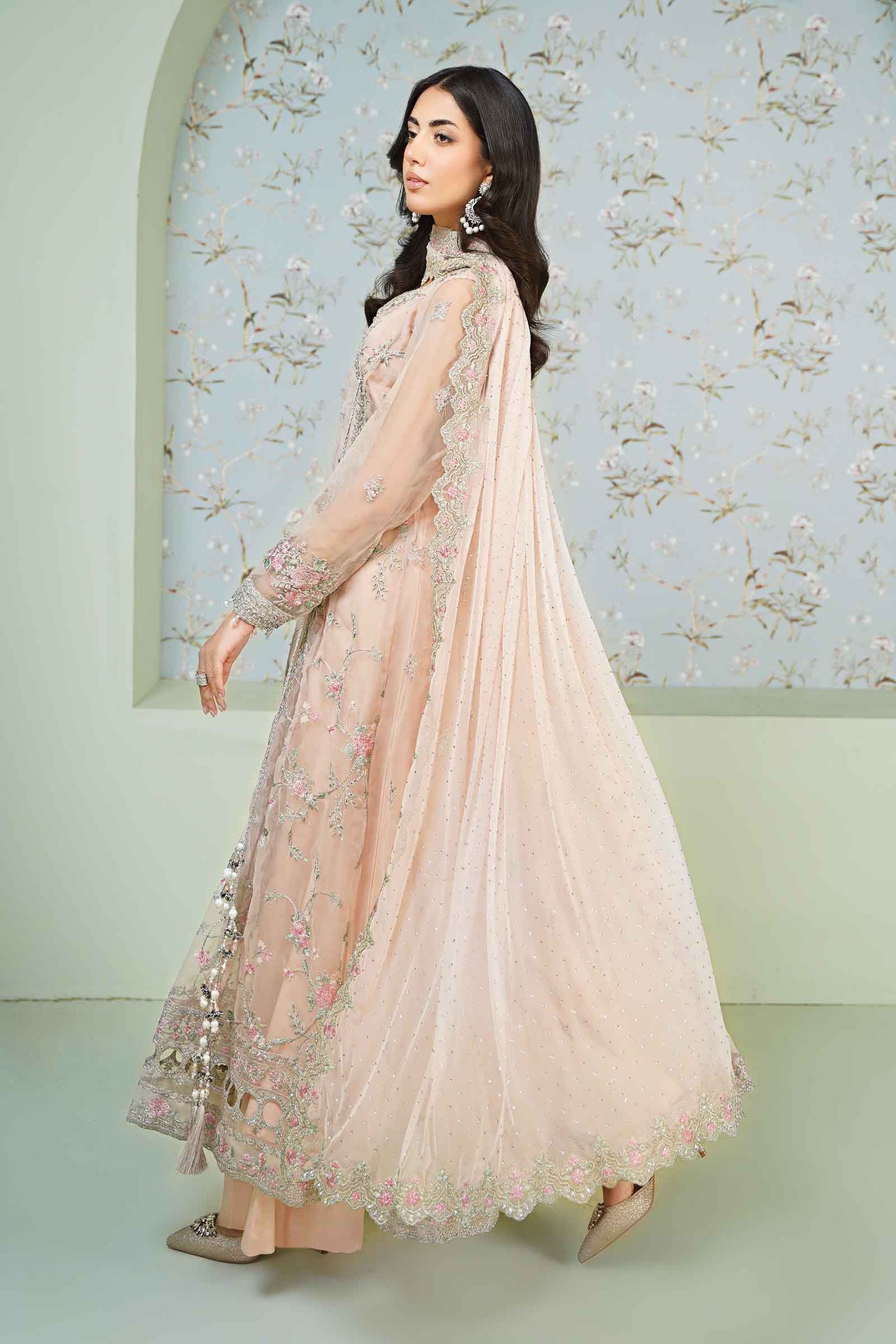 3 Piece Embroidered Organza Suit
