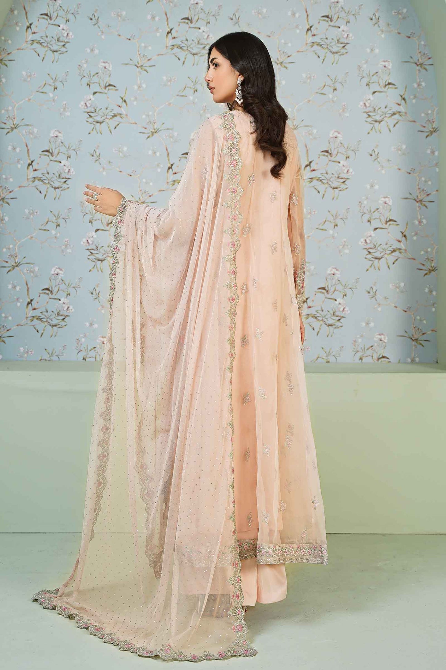 3 Piece Embroidered Organza Suit