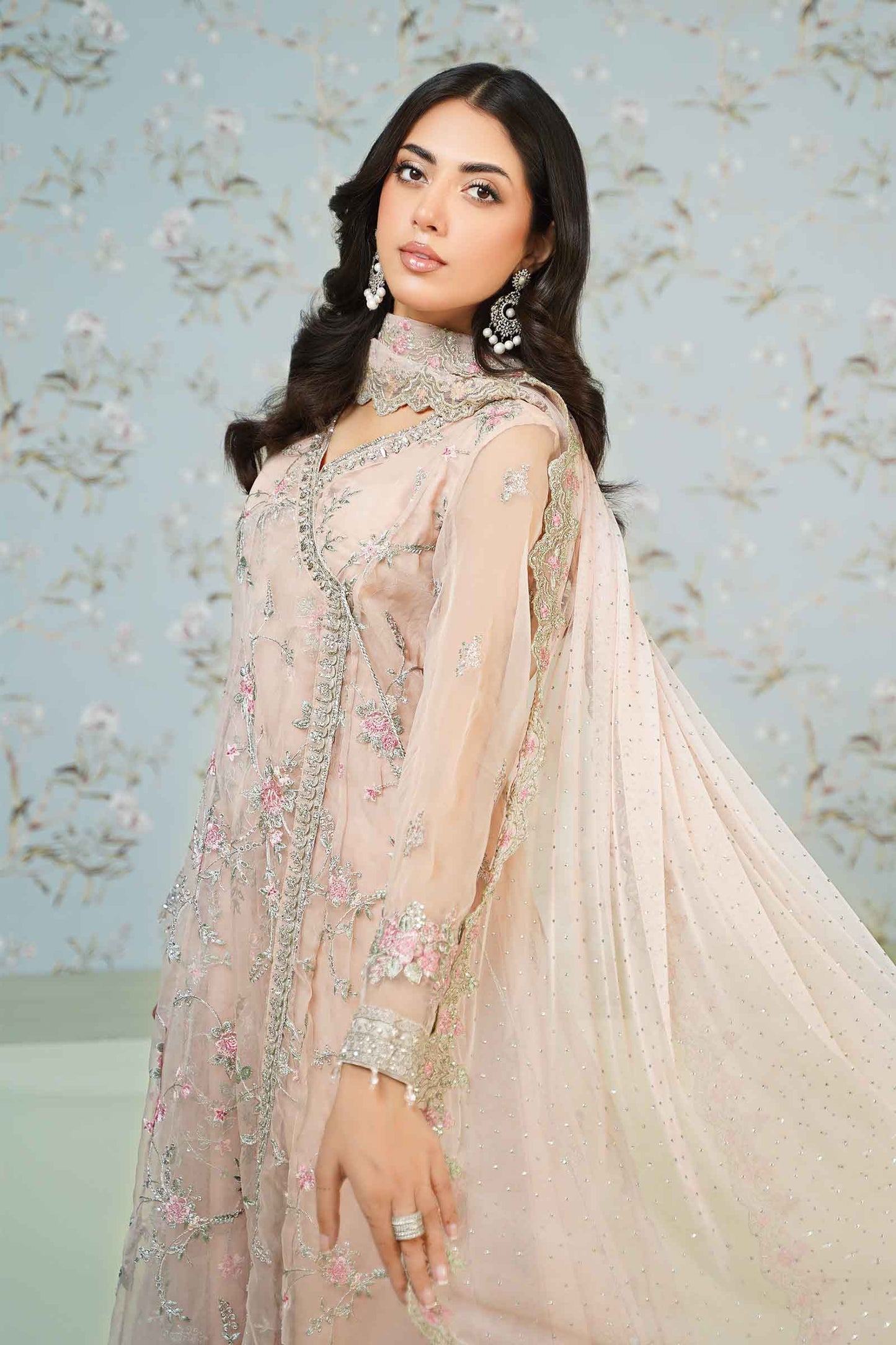 3 Piece Embroidered Organza Suit