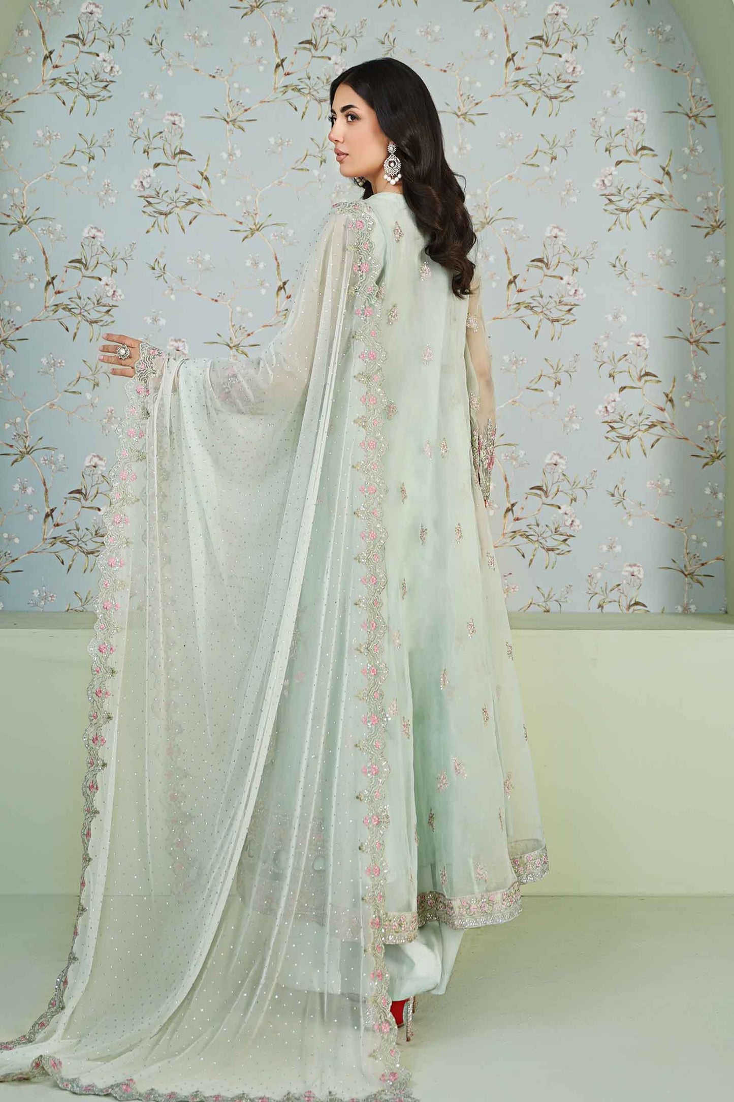 3 Piece Embroidered Organza Suit