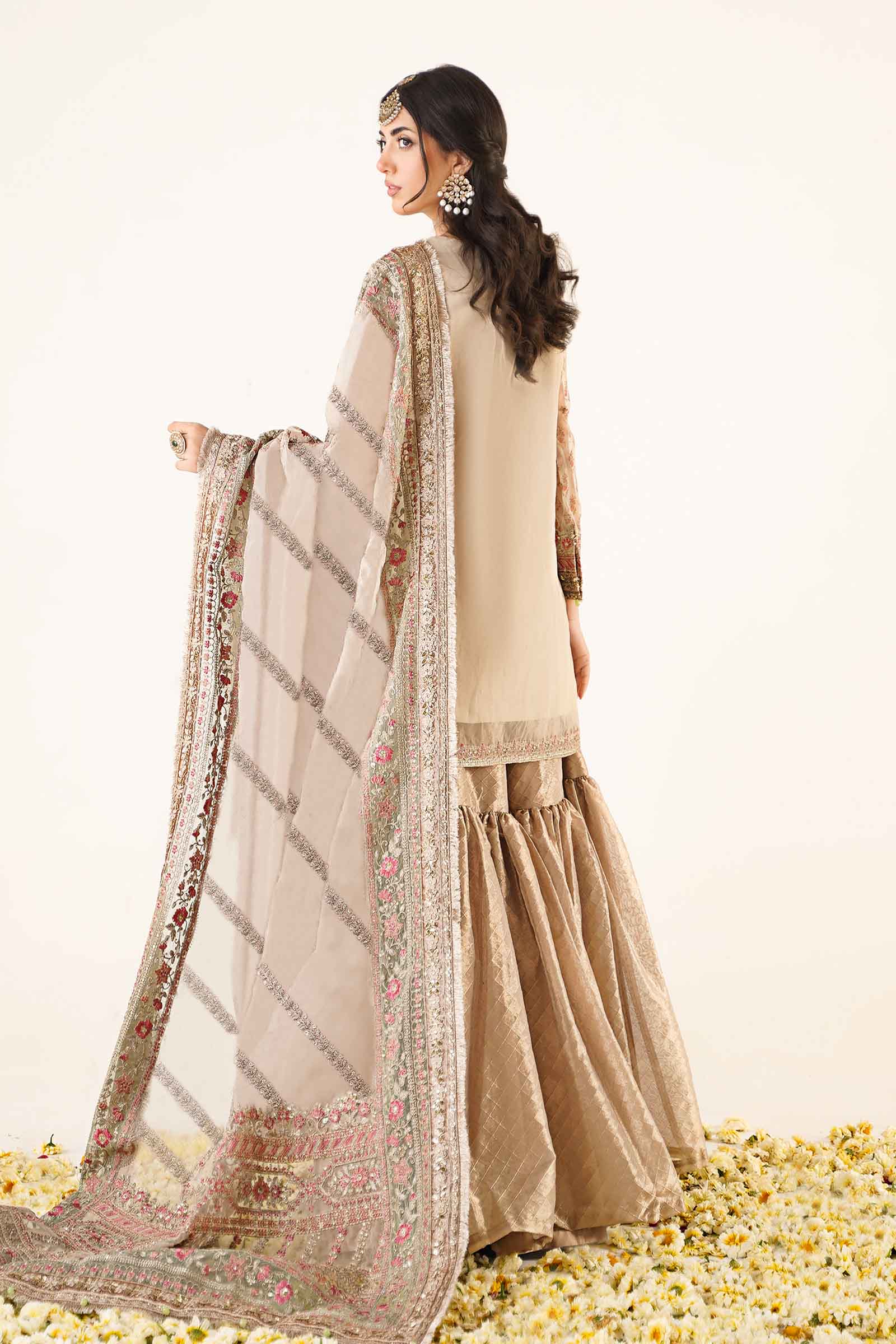 3 Piece Embroidered Organza Suit