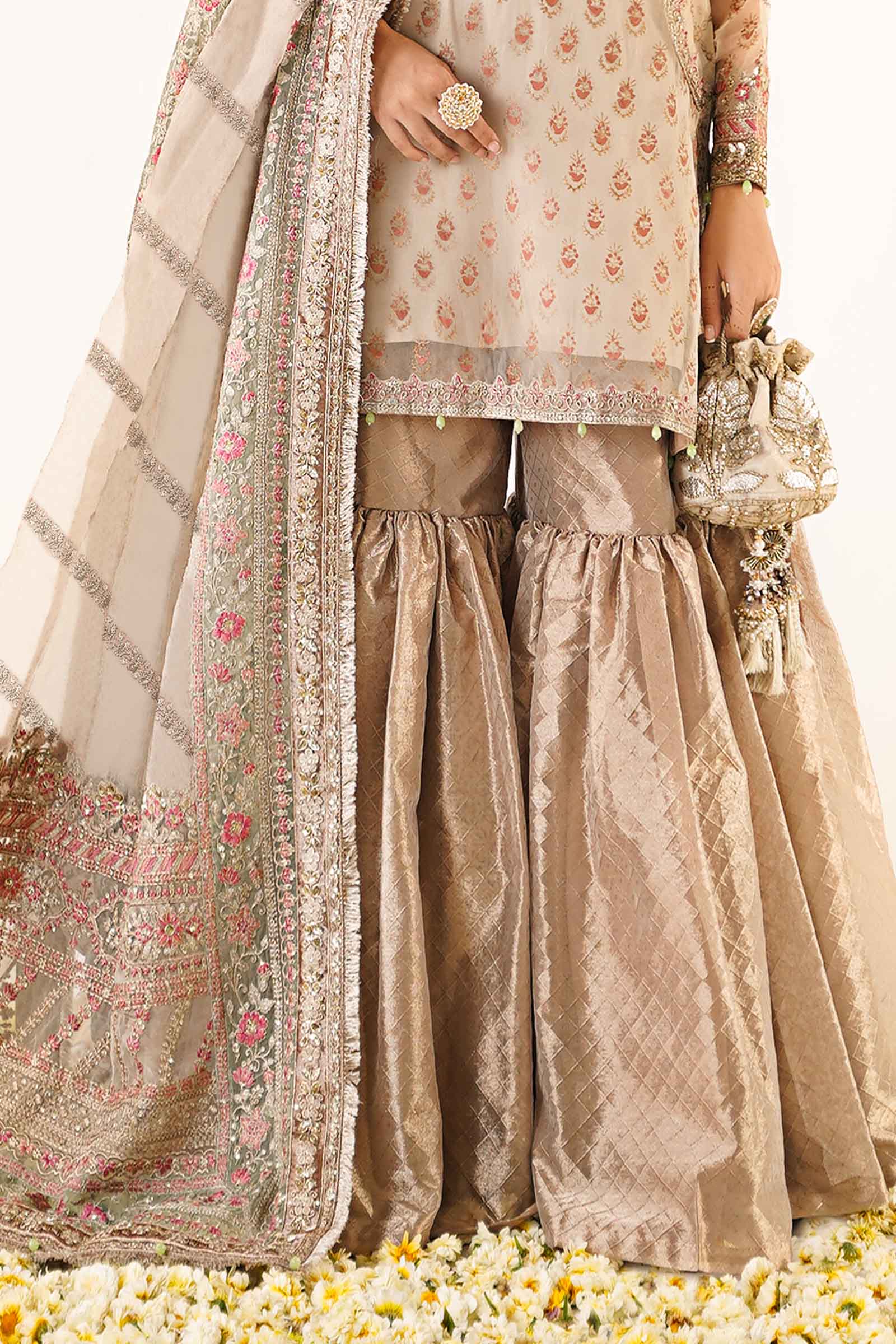 3 Piece Embroidered Organza Suit