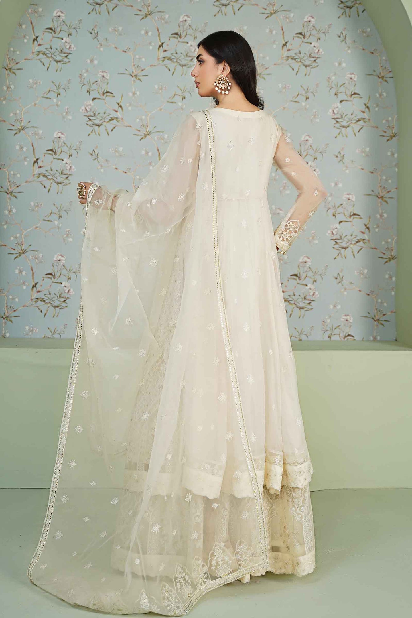 3 Piece Embroidered Bamber Chiffon Suit