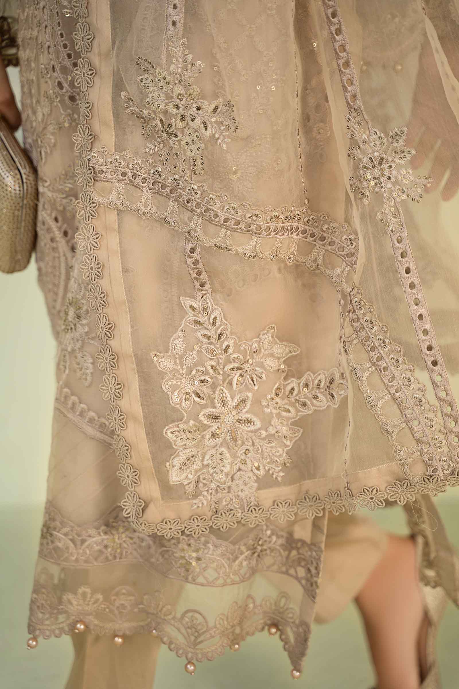 3 Piece Embroidered Chiffon Suit