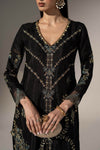 2 Piece Embroidered Tissue Silk Suit