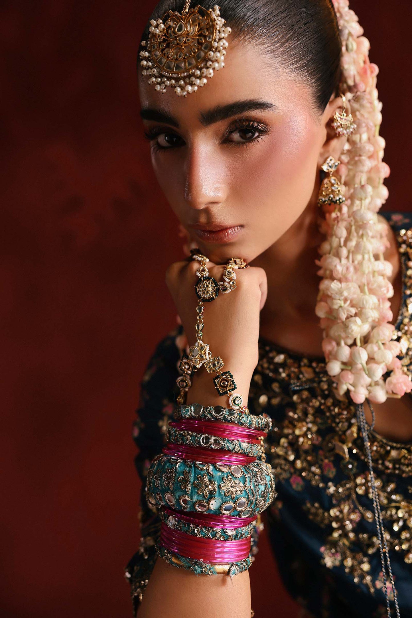 3 Piece Embroidered Raw Silk Suit