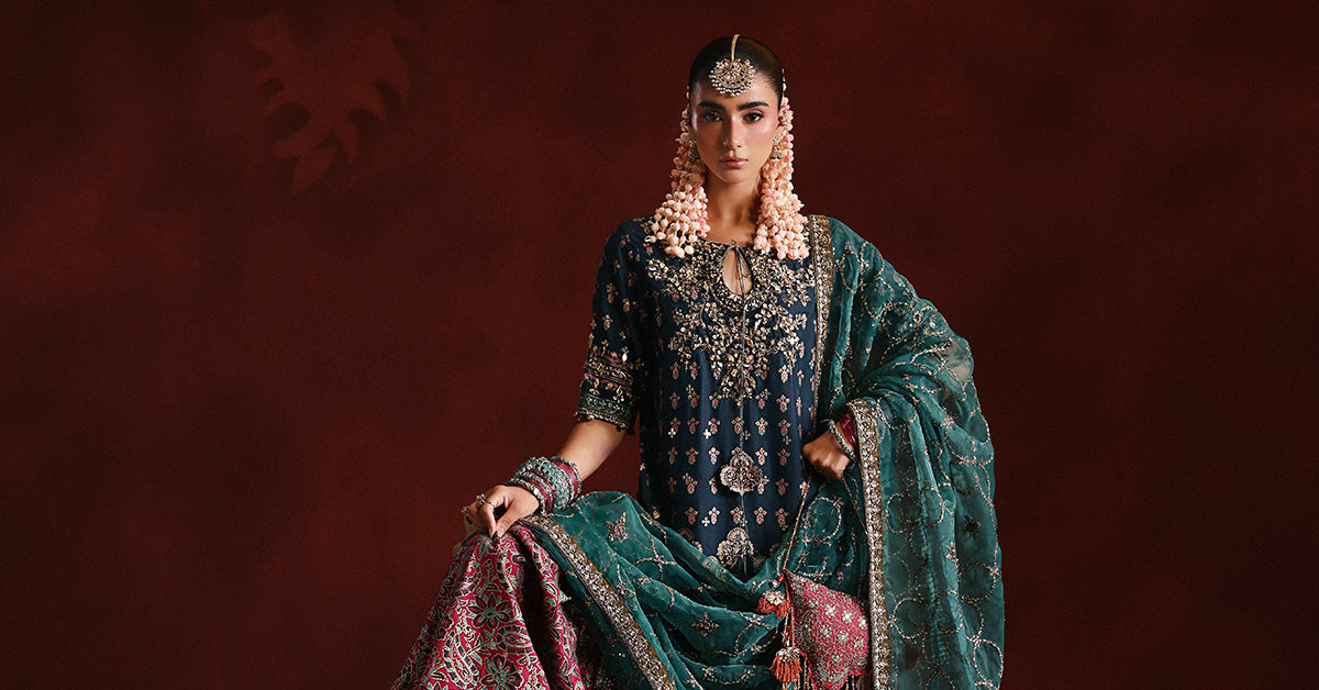 3 Piece Embroidered Raw Silk Suit