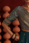 3 Piece Embroidered Raw Silk Suit