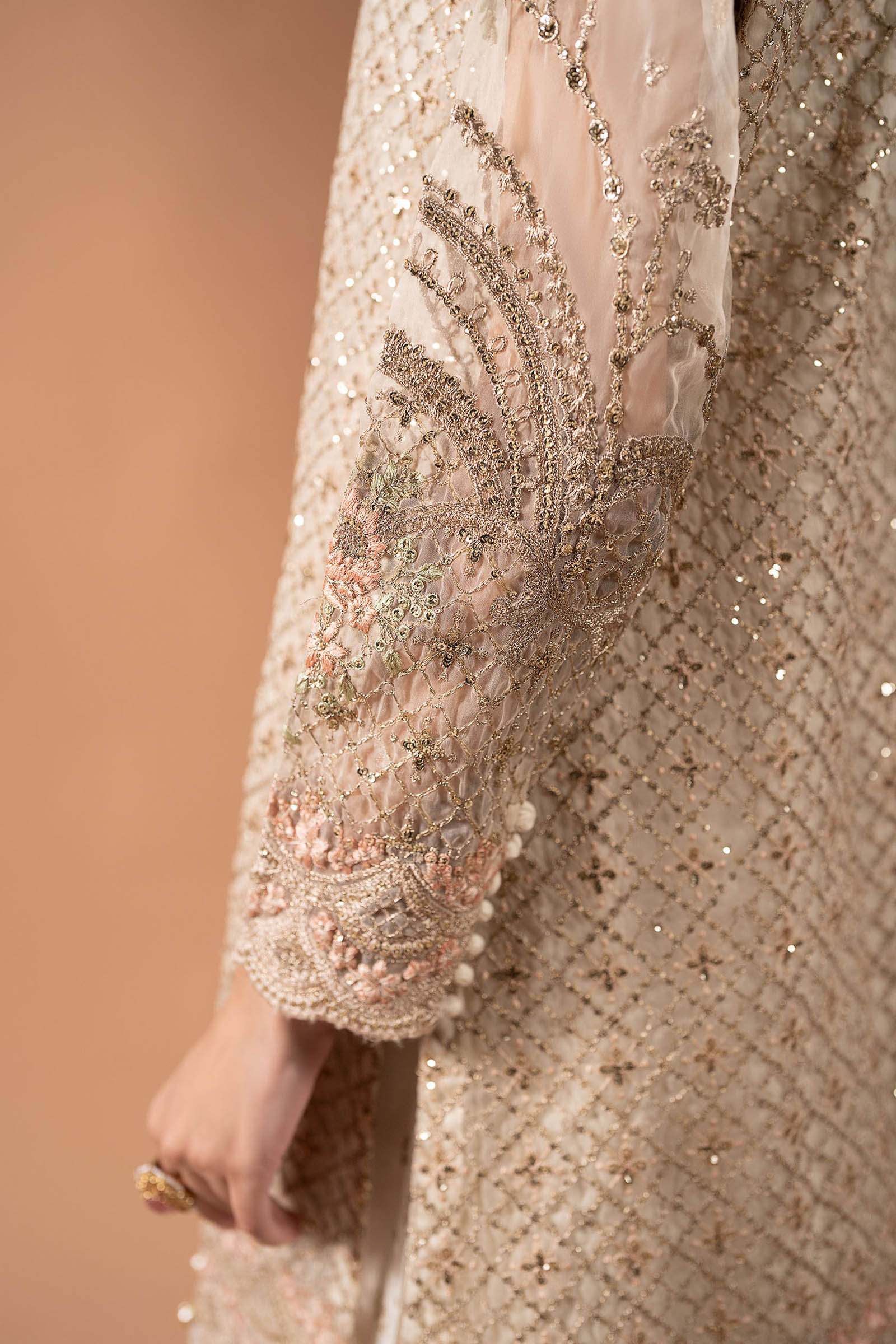 3 Piece Embroidered Organza Suit