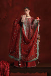 3 Piece Embroidered Raw Silk Suit