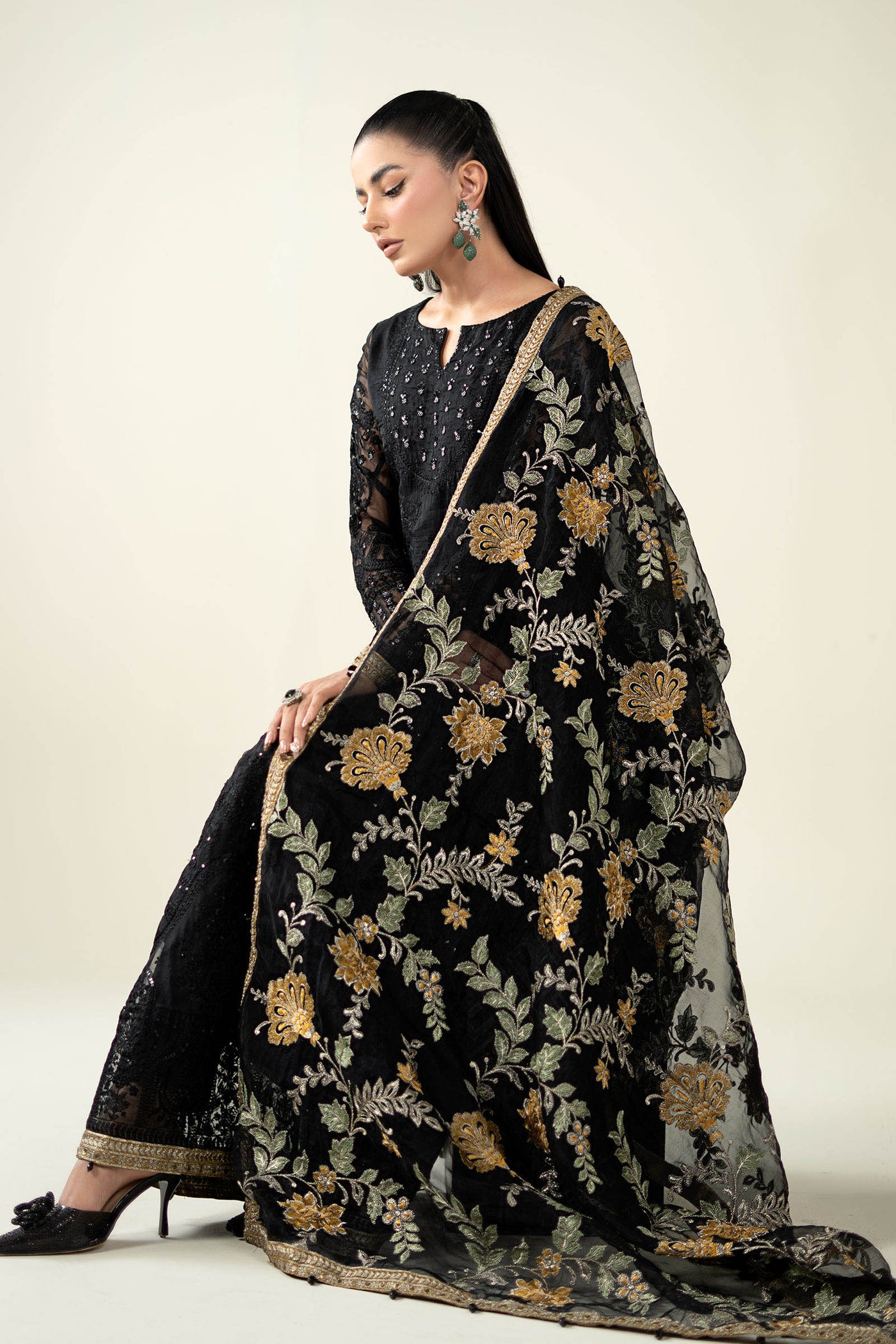 3 Piece Embroidered Suit