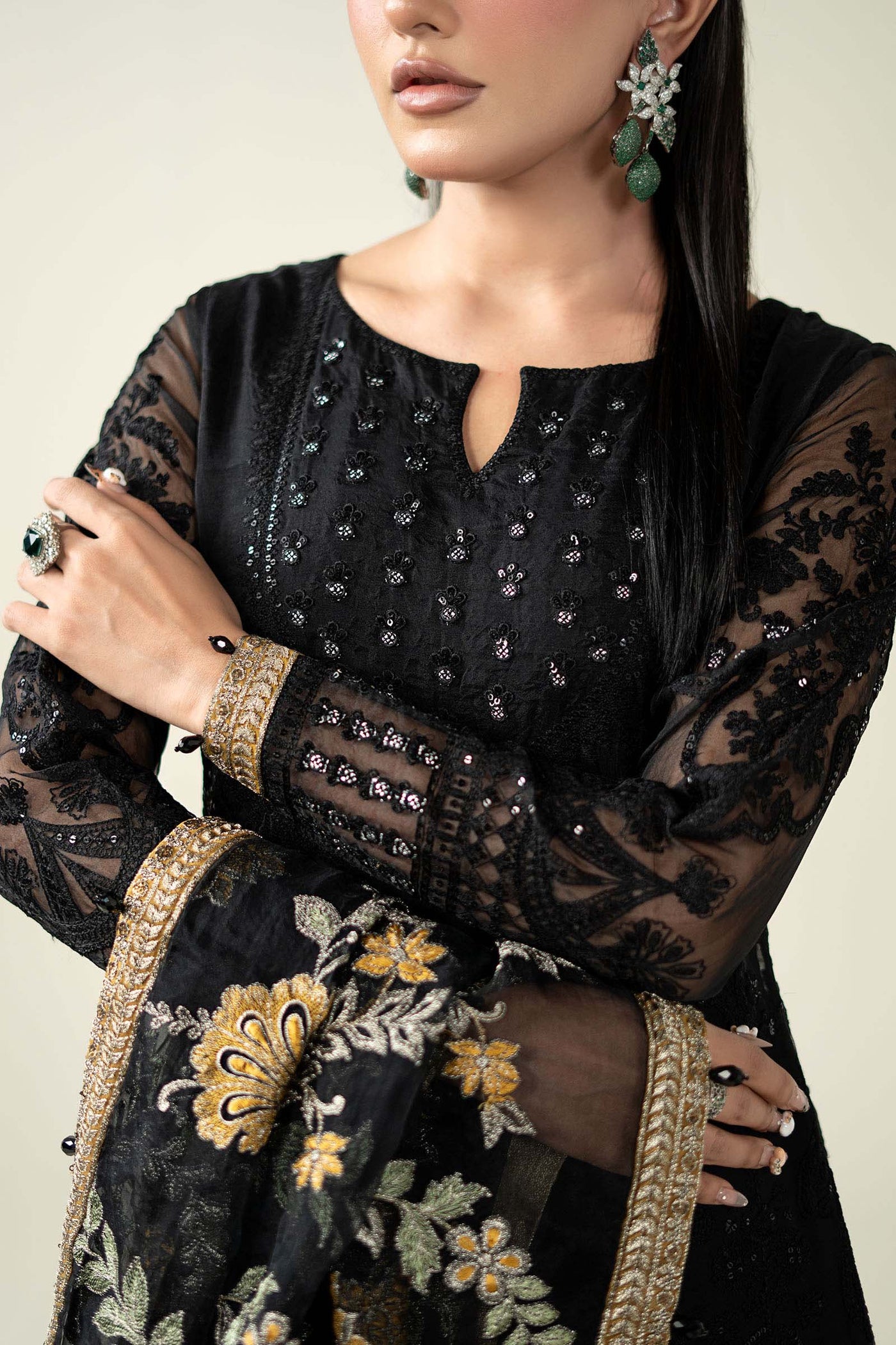 3 Piece Embroidered Suit