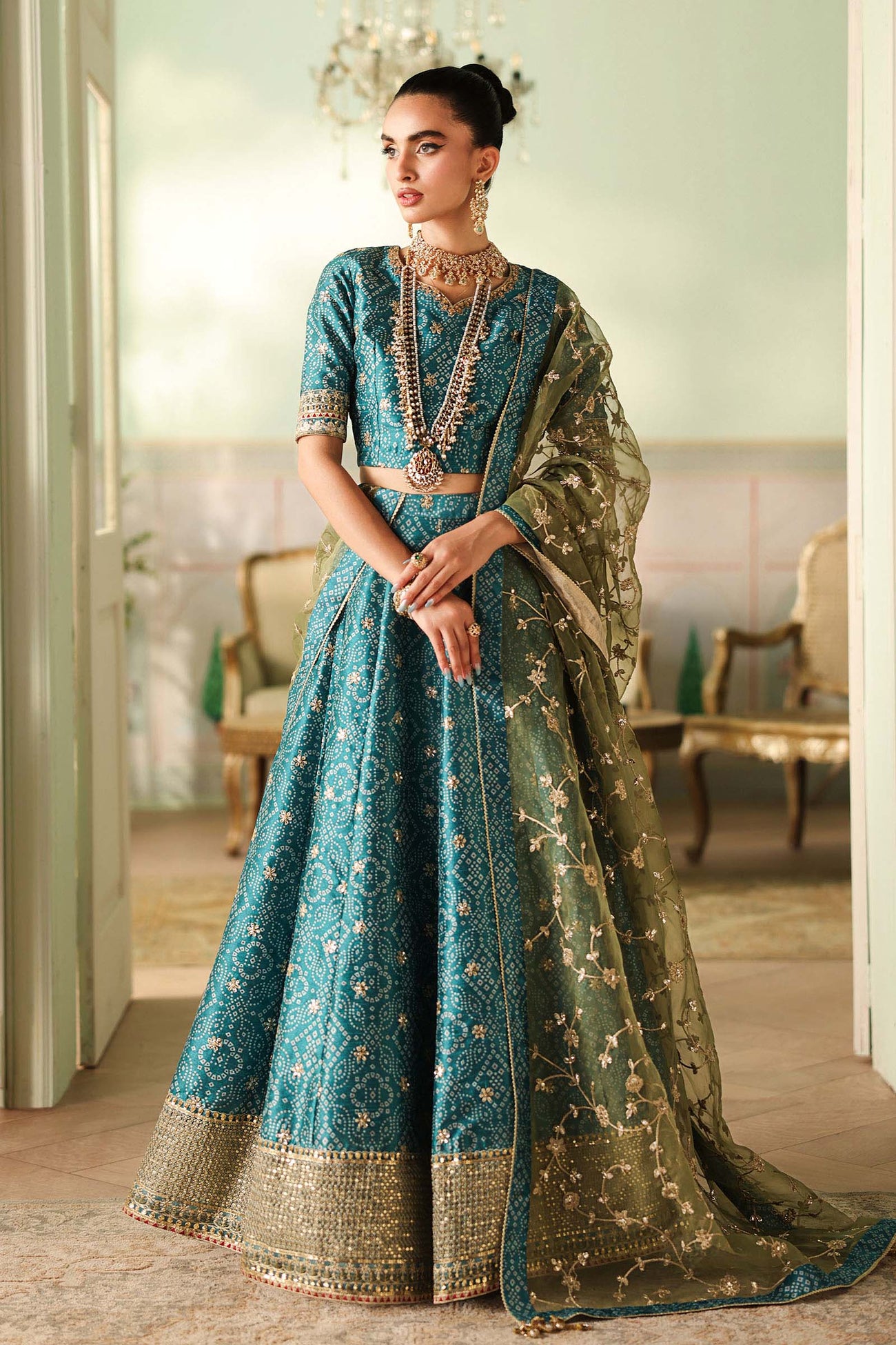 3 Piece Embroidered Raw Silk Suit