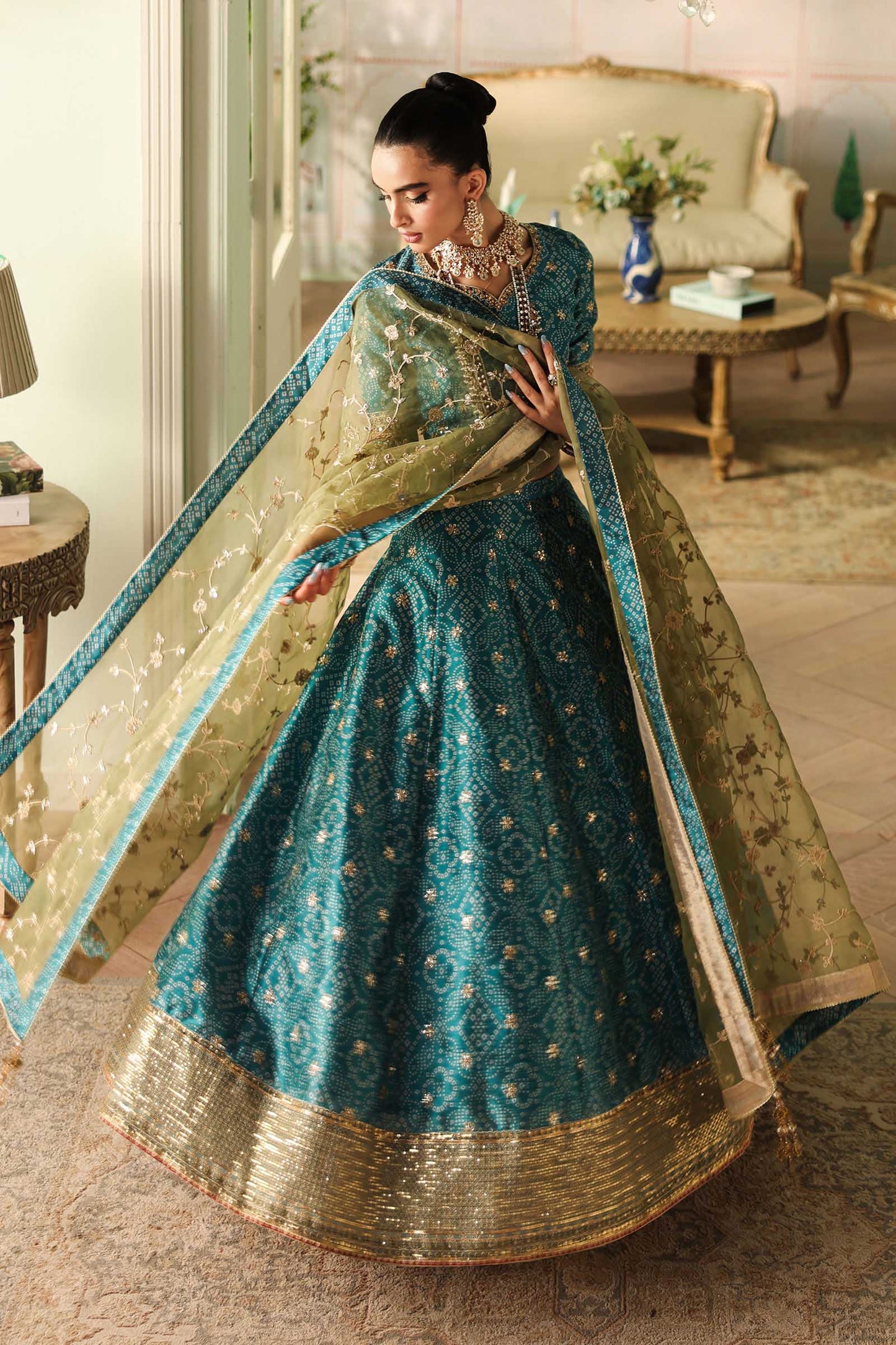 3 Piece Embroidered Raw Silk Suit