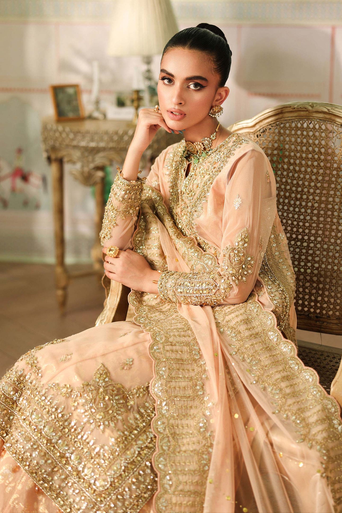 3 Piece Embroidered Net Suit