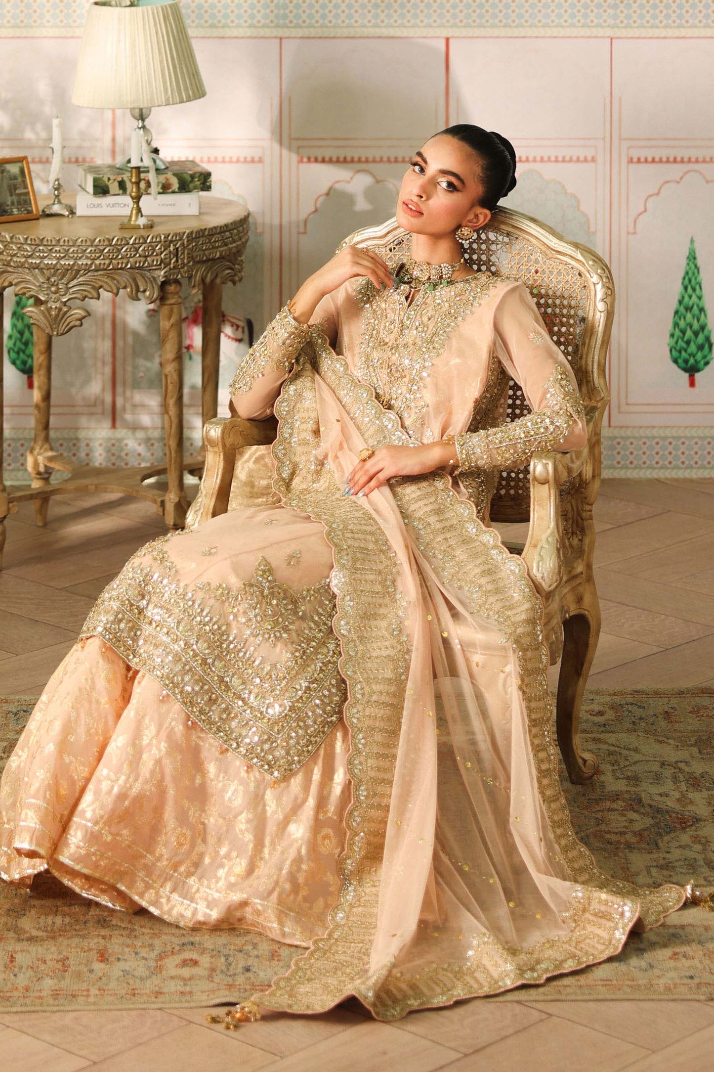 3 Piece Embroidered Net Suit