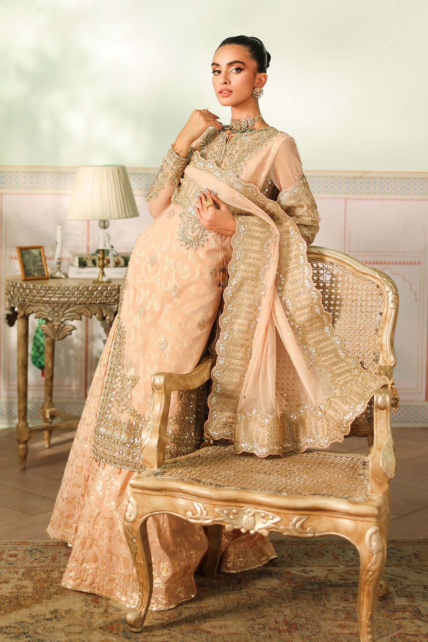 3 Piece Embroidered Net Suit