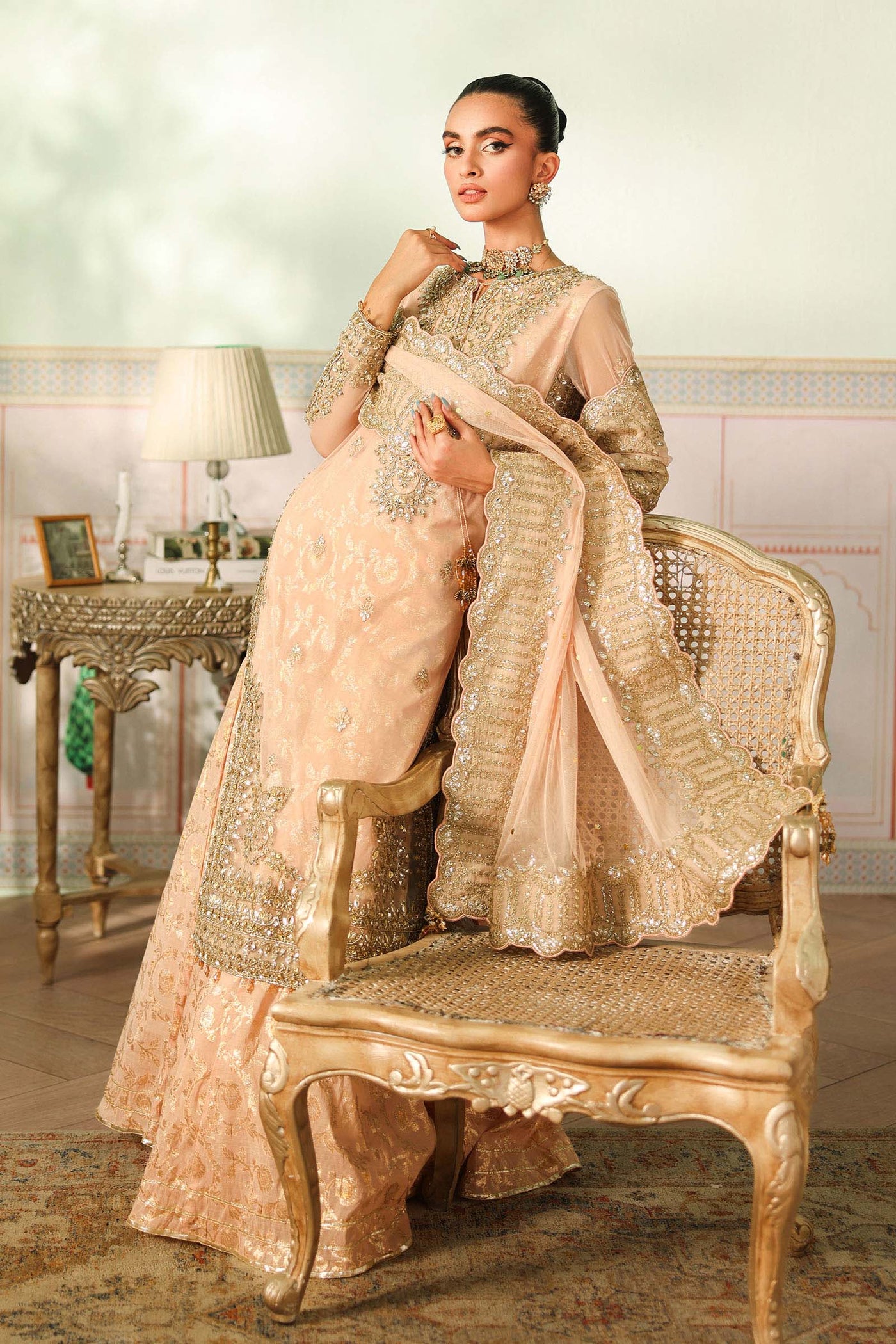 3 Piece Embroidered Net Suit
