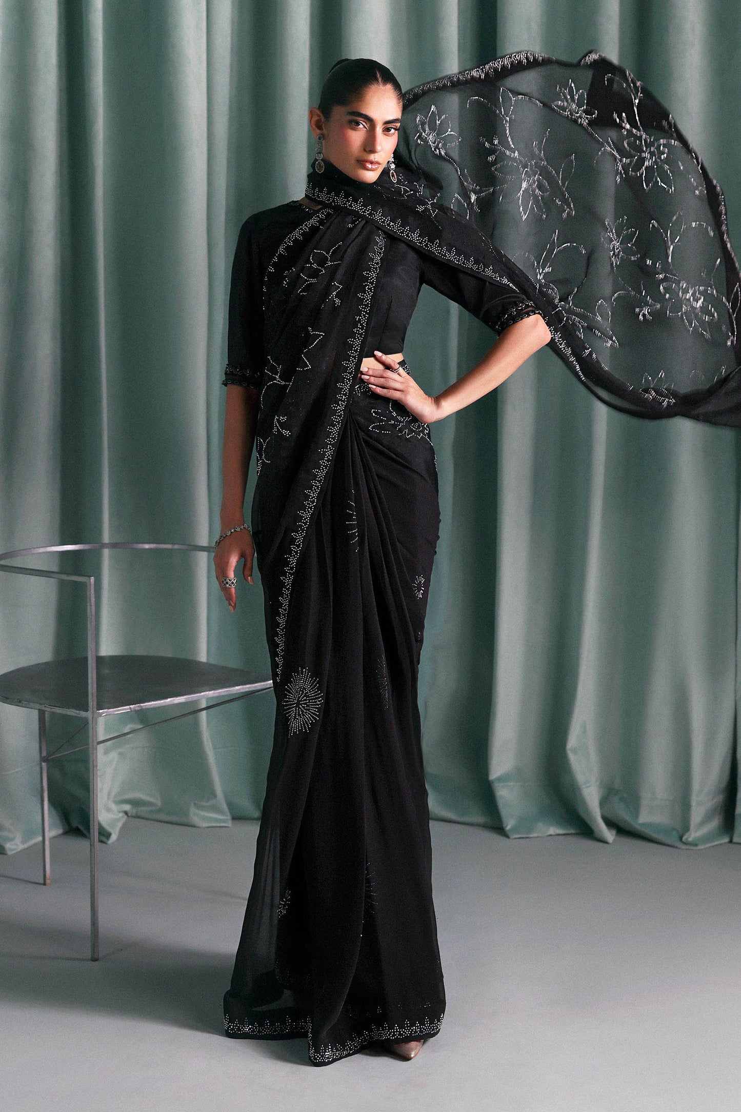 Embellished Chiffon Saree