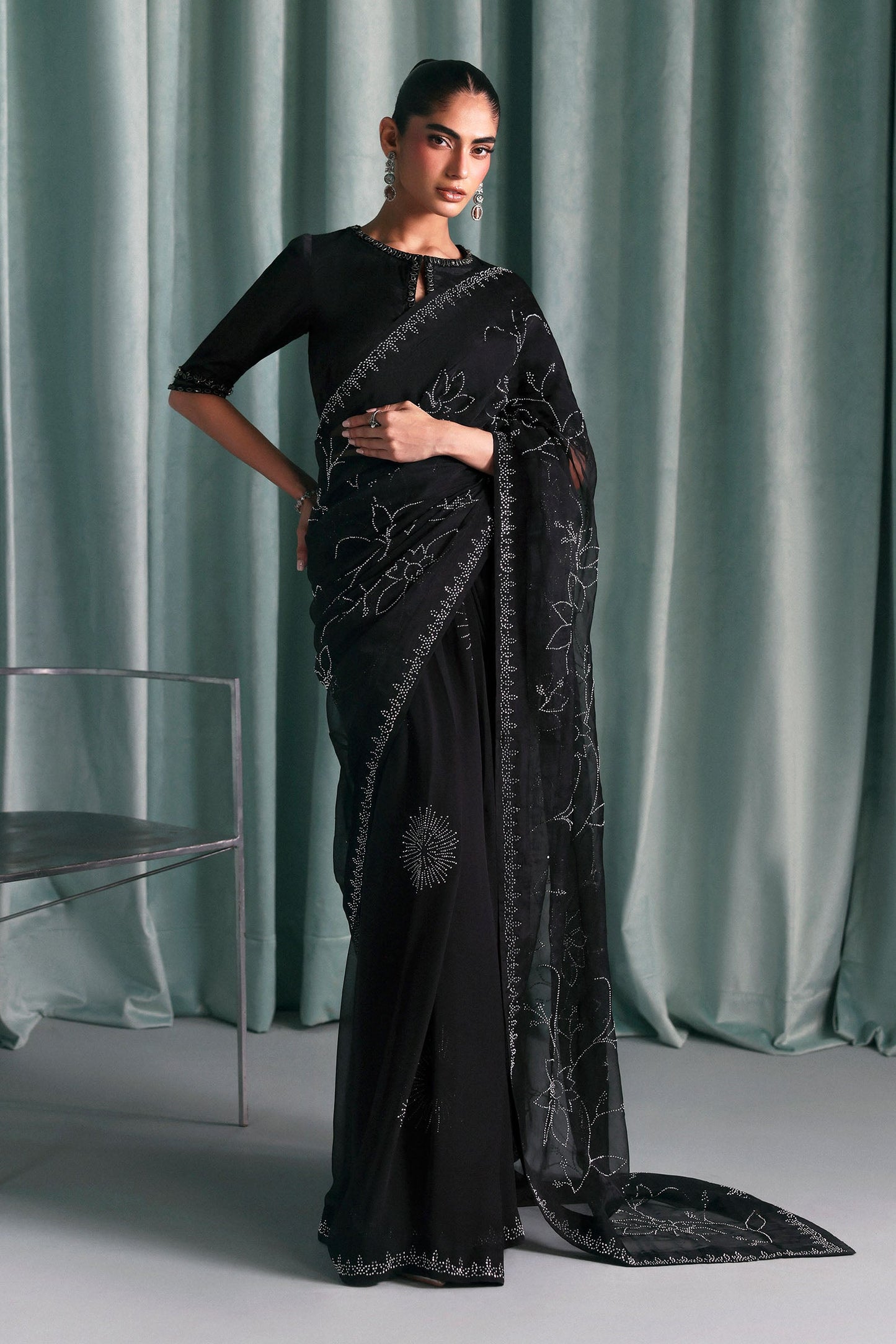 Embellished Chiffon Saree