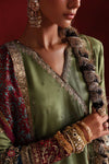 3 Piece Embroidered Raw Silk Suit