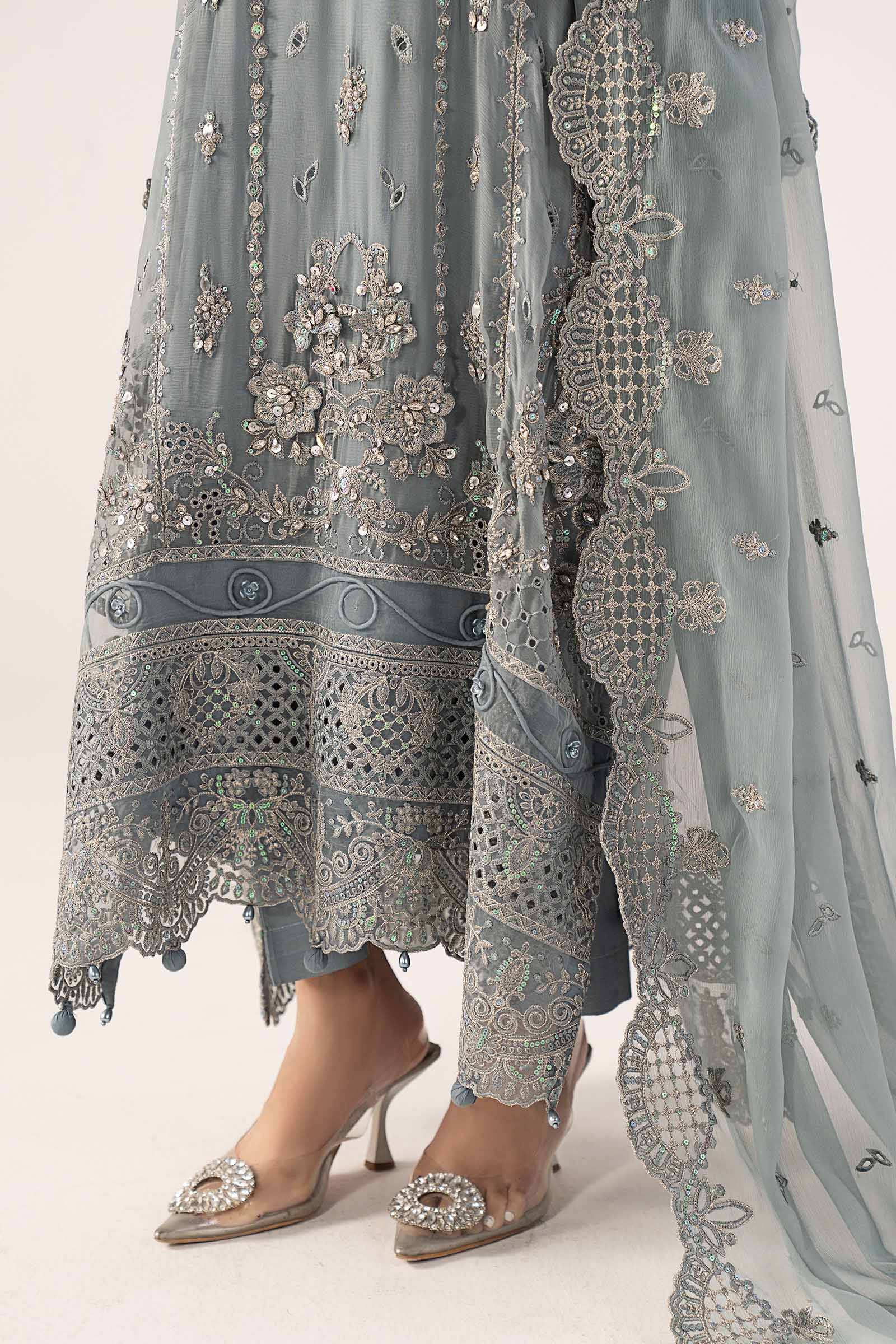 3 Piece Embroidered Chiffon Suit