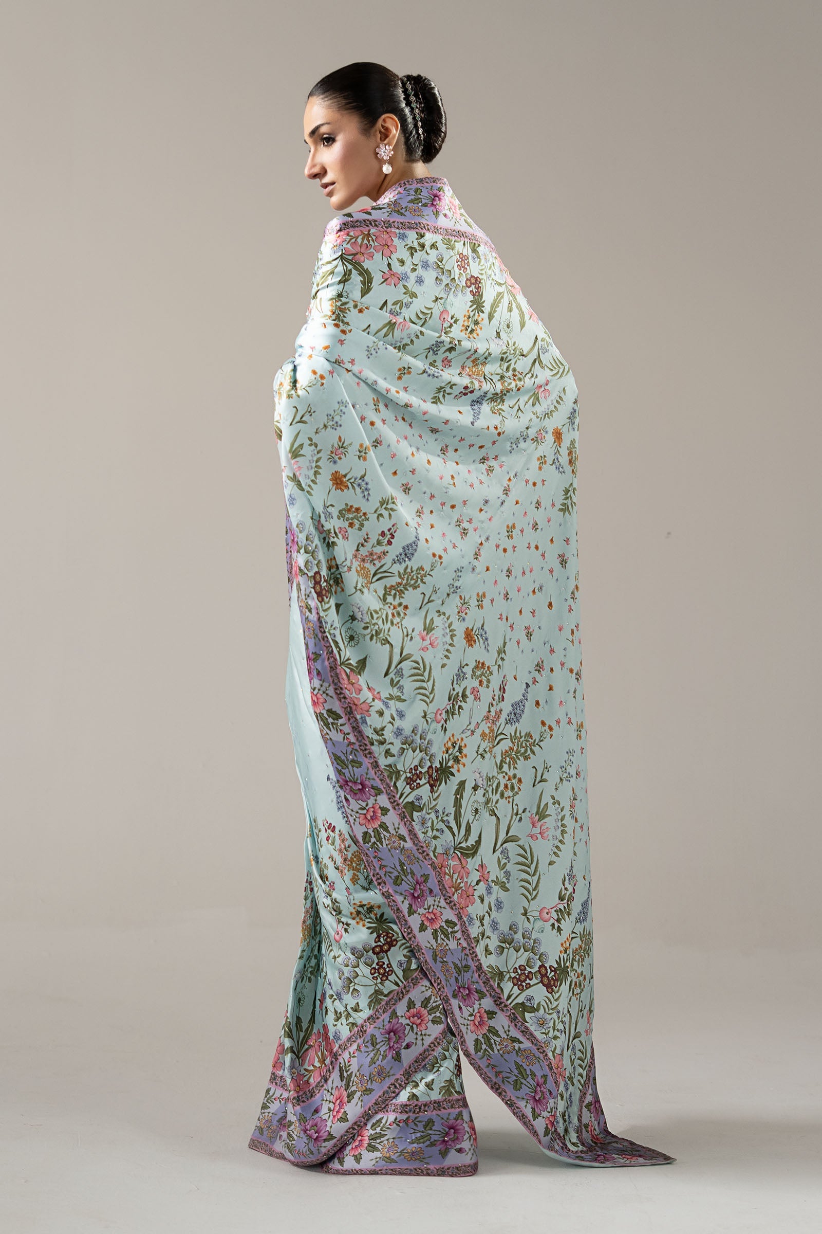 Embellished Charmeuse Saree
