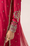 3 Piece Embroidered Raw Silk Suit
