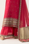 3 Piece Embroidered Raw Silk Suit