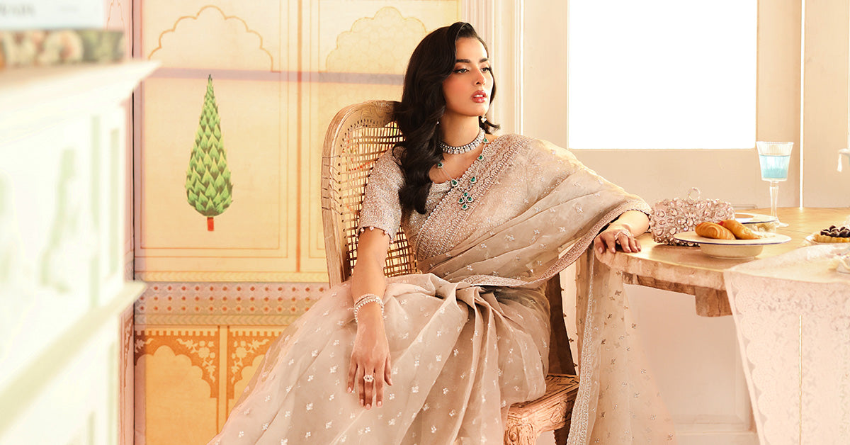 Embroidered Raw Silk Saree