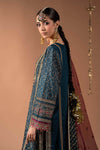 3 Piece Embroidered Raw Silk Suit