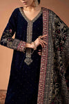 3 Piece Embroidered Velvet Suit