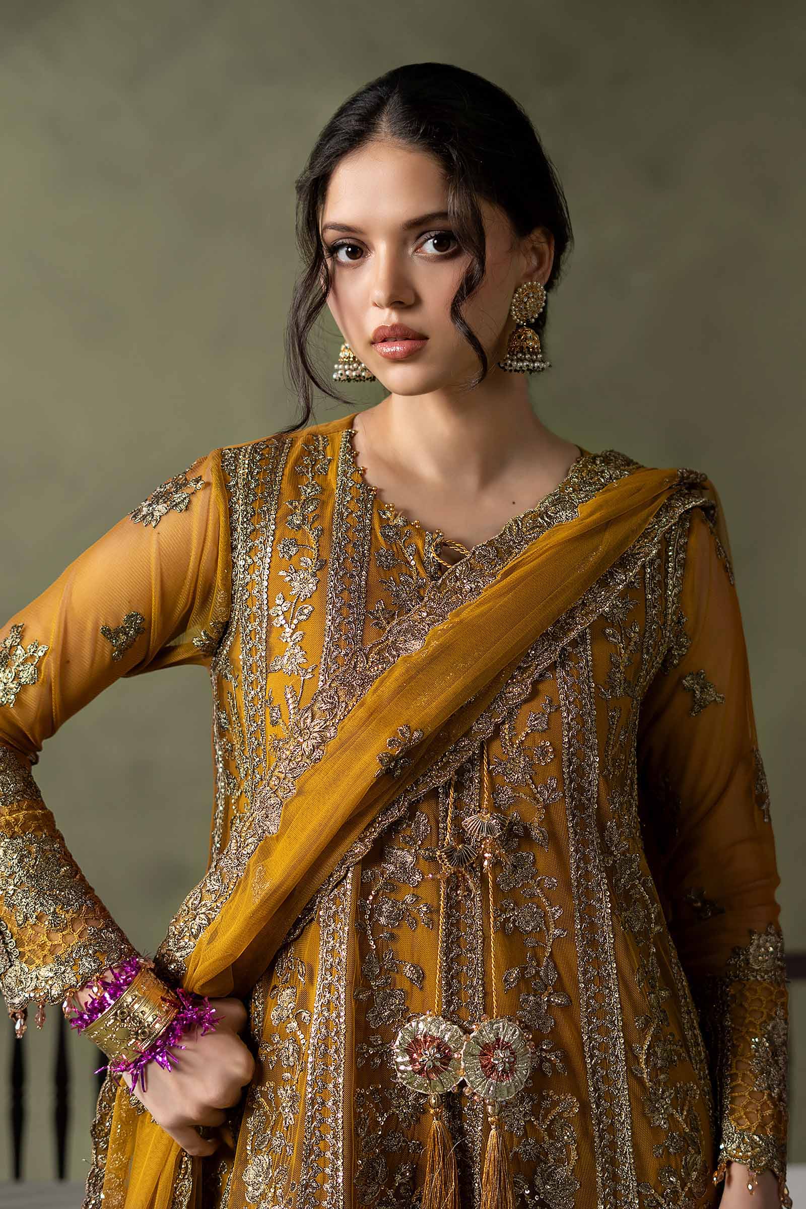 3 Piece Embroidered Net Suit