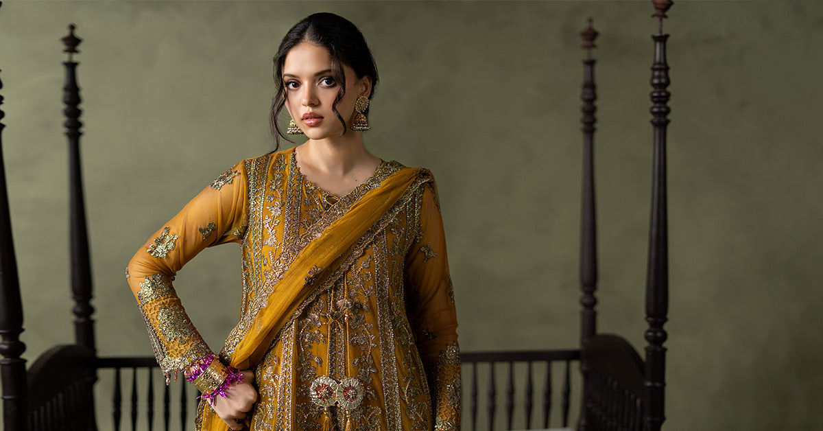 3 Piece Embroidered Net Suit