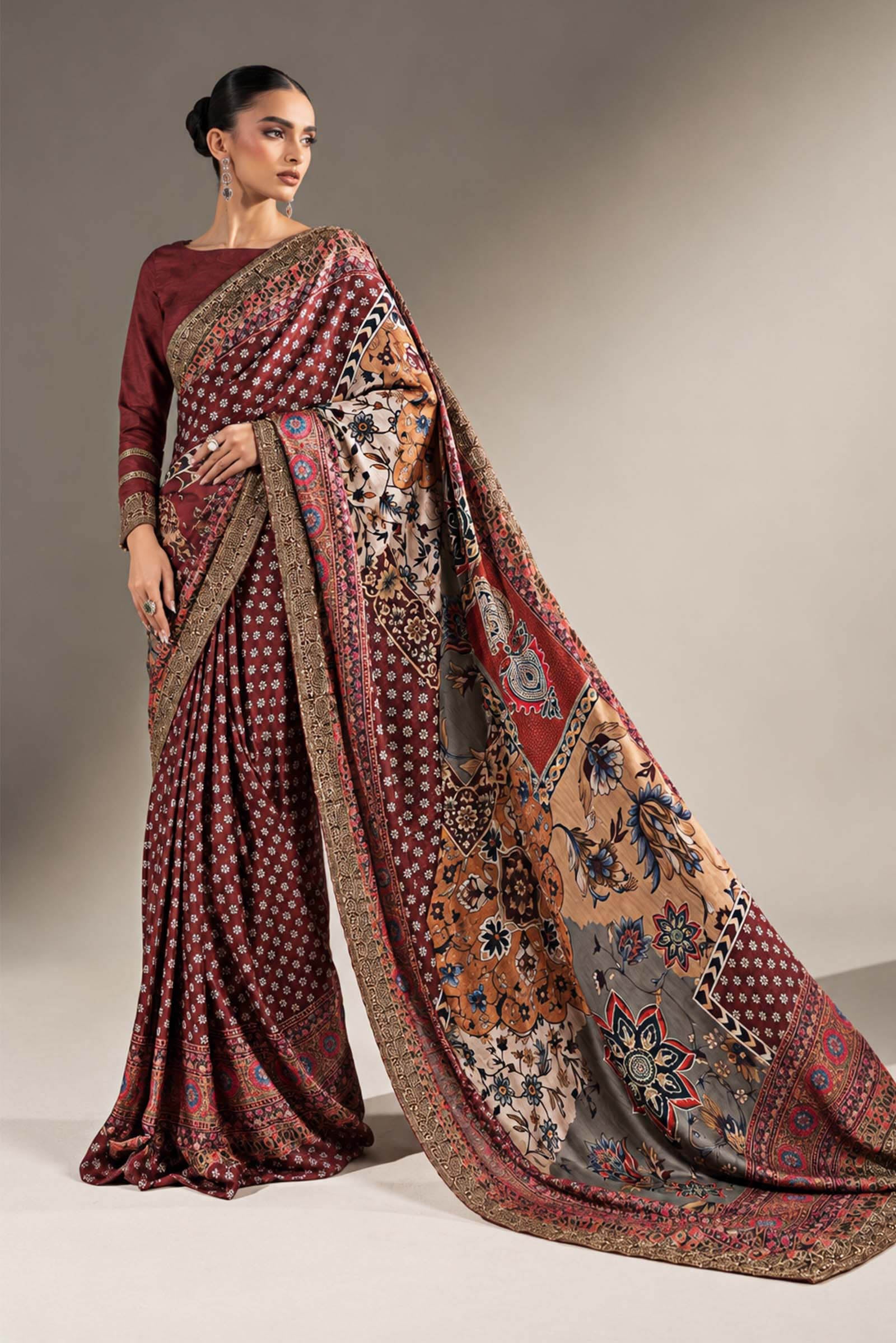Embroidered Silk Saree