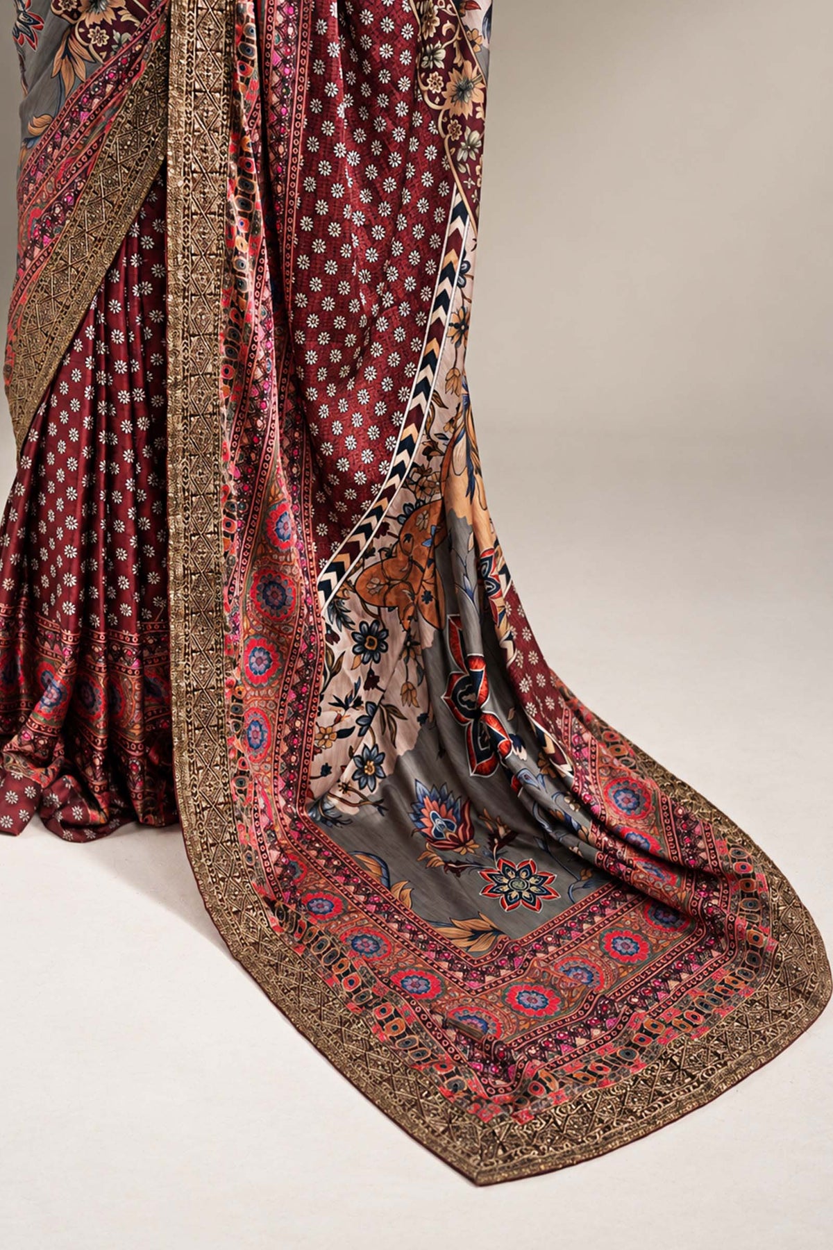Embroidered Silk Saree